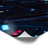 Cyberpunk-Hacker-Maske Shush Neon-Glanz Poster (Ecke)
