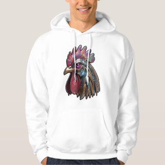 Cyberpunk-Hahn Irisierendes mechanisches Kunstwerk Hoodie