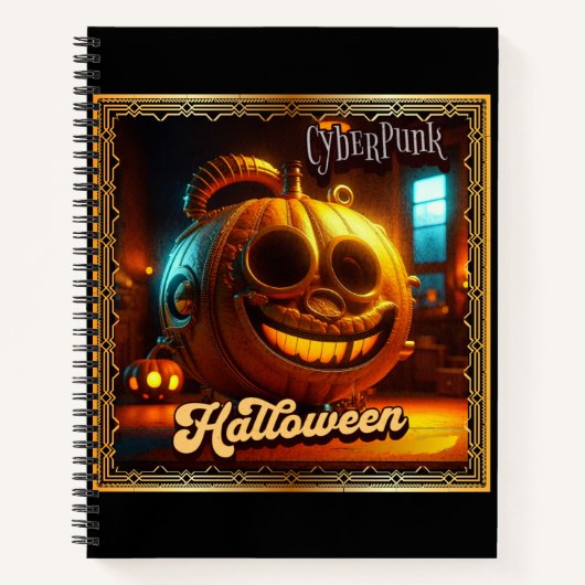 CYBERPUNK HALLOWEEN PUMPKIN NOTIZBLOCK (Vorderseite)