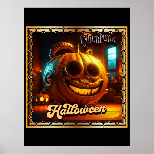 CYBERPUNK HALLOWEEN PUMPKIN POSTER (Vorne)