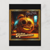 CYBERPUNK HALLOWEEN PUMPKIN POSTKARTE (Vorderseite)