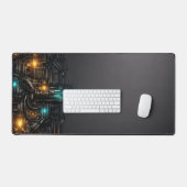 Cyberpunk Industrial Scavenger Tech Desk Mat Schreibtischunterlage (Tastatur & Maus)