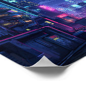 Cyberpunk Japan Rooftop Poster (Ecke)