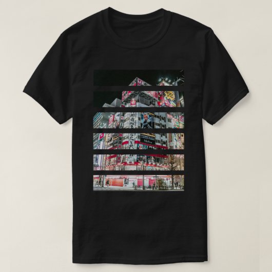Cyberpunk Japan-Stadtlandschaft T-Shirt (Design vorne)