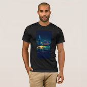 Cyberpunk JDM Sports Car Neon Night City T-Shirt (Vorne ganz)