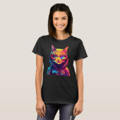 Cyberpunk-Katze 6 T-Shirt (Vorne ganz)