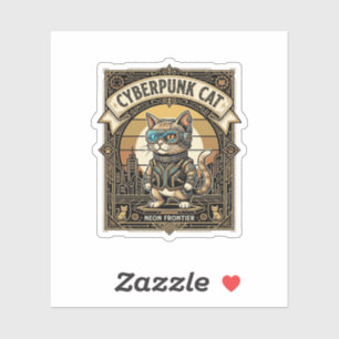 Cyberpunk-Katze Katze Cyberpunk Vintage Aufkleber