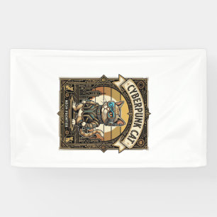 Cyberpunk-Katze Katze Cyberpunk Vintage Banner