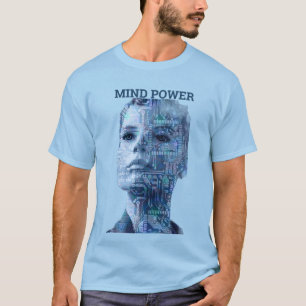 Cyberpunk KI Menschliche Leiterplatte Blau T-Shirt