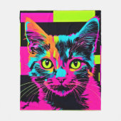 Cyberpunk Kitty Art Fleecedecke (Vorderseite)