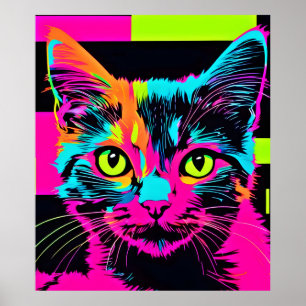 Cyberpunk-Kitty-Kunst Poster