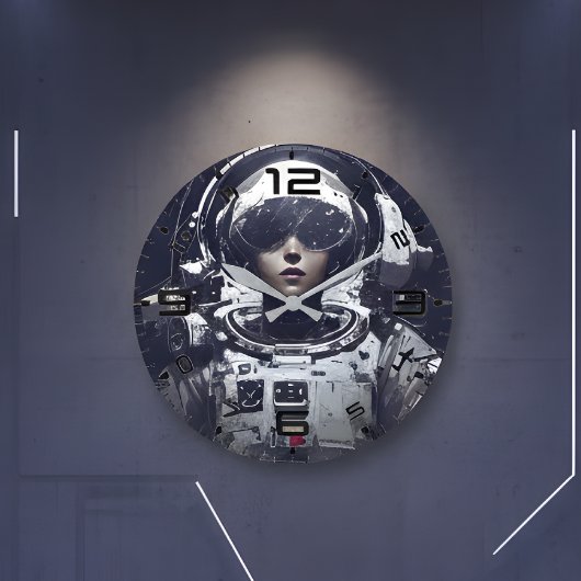 Cyberpunk Kosmischer Navigator Wanduhr