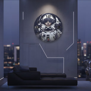Cyberpunk Kosmischer Navigator Wanduhr