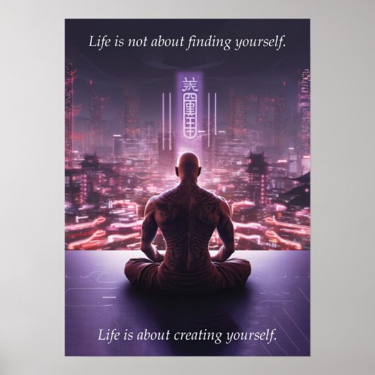 Cyberpunk - Krieger, Fitness, Workout, Erfolg Poster (Vorne)