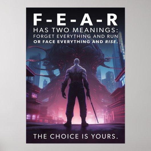 Cyberpunk - Krieger, Fitness, Workout, Erfolg Poster (Vorne)