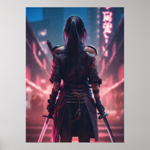 Cyberpunk - Krieger, Fitness, Workout, Erfolg Poster