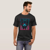Cyberpunk-Kyborg-Techno-Roboter-Katze T-Shirt (Vorne ganz)