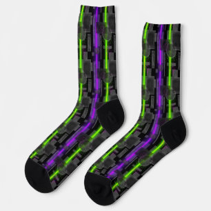 Cyberpunk-Laser-Power Stricksocken Socken