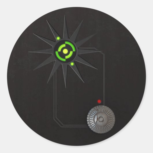 Cyberpunk-LED-Aufkleber rund Runder Aufkleber (Vorderseite)