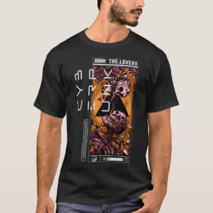 Cyberpunk-Liebhaber-Tarotkarte: Verschmelzung der T-Shirt