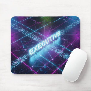 Cyberpunk-Manager Neon Leuchtendes Blaues Gitter Mousepad