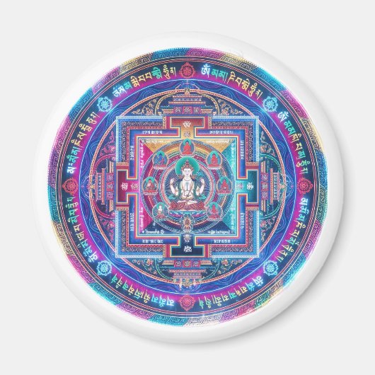 Cyberpunk Mandala Magnet (Vorne)