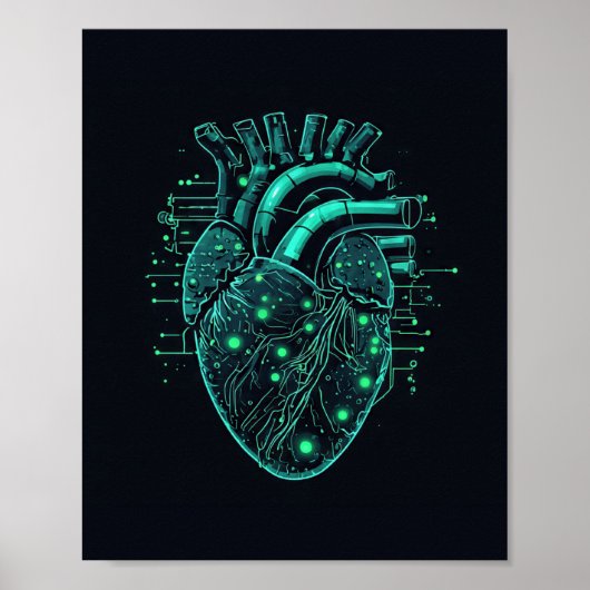Cyberpunk-Mecha-Herz-Tech-Plakat Poster (Vorne)