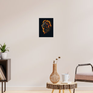 Cyberpunk-Mecha-Neon-Gold-Gaming-Poster Löwe Poster