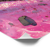 Cyberpunk Mecha Pilot Leap Neon City Action Art Poster (Ecke)