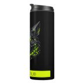 Cyberpunk-Mecha-Wolf Benutzername Thermosbecher (Nach rechts gedreht)