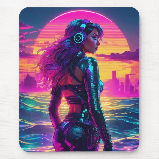 Cyberpunk Mermaid Mousepad (Vorne)