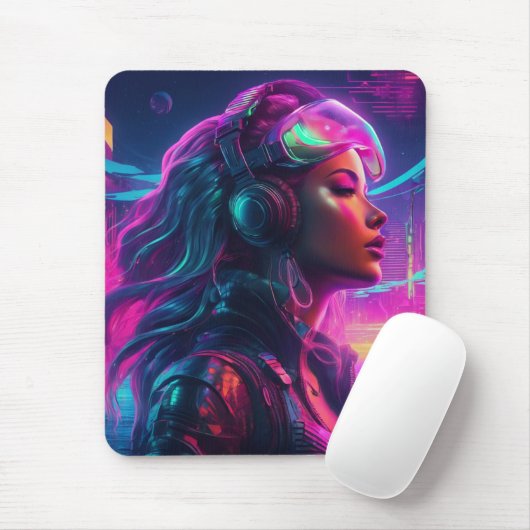Cyberpunk Mermaid Mousepad (Mit Mouse)