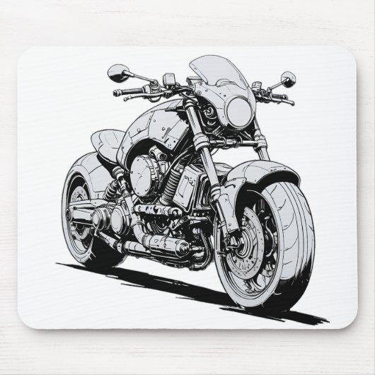 Cyberpunk-Motorradtinte Zeichnend Mousepad (Vorne)