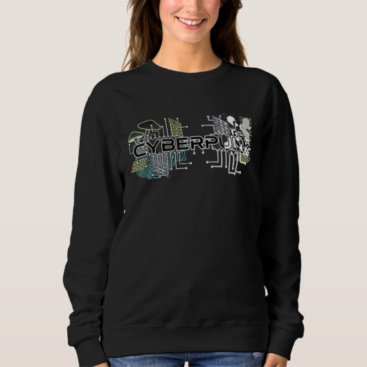 Cyberpunk Mushroom Trippy Psychedelic Retro Glitch Sweatshirt (Vorderseite)