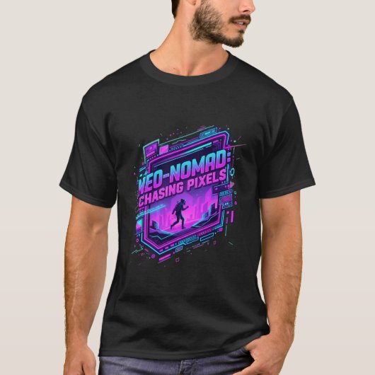  ​Cyberpunk Neo-Nomad Synthwave Art - Retro Future T-Shirt (Vorderseite)
