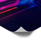 Cyberpunk Neo Tokyo Synthwave Street Sci-Fi Poster (Ecke)