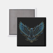 Cyberpunk-Neon-Adler-Magnet Magnet (Vorderseite/Rückseite)