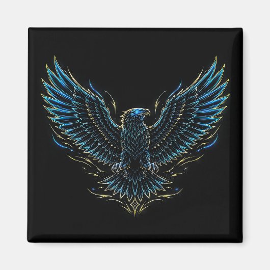 Cyberpunk-Neon-Adler-Magnet Magnet (Vorne)