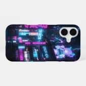 Cyberpunk Neon Anime Girl Glitch Phone Case iPhone 16 Hülle (Rückseite (Horizontal))
