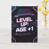 Cyberpunk neon Birthday Card for men Karte (Gelbe Blume)