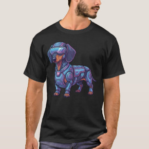 Cyberpunk-Neon-Dackel-Futuristischer Gamer T-Shirt