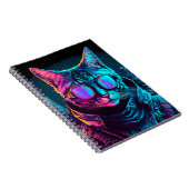 Cyberpunk-Neon-Dämmerung Katzenbrille Soldat schwa Notizblock (Rechte Seite)