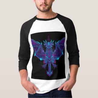 Cyberpunk Neon Dragon - Futuristische geometrische T-Shirt