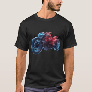 Cyberpunk-Neon-Feuer-und-Eis-Motorrad-T-Shirt T-Shirt