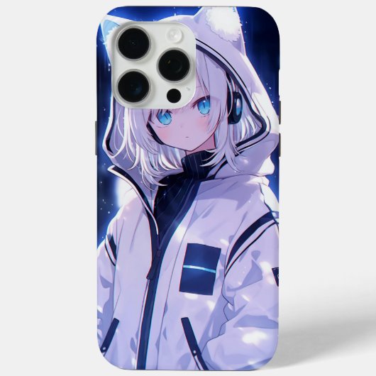 Cyberpunk Neon Puls Anime Mädchen Case-Mate iPhone Hülle (Rückseite)