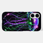 Cyberpunk-Neon-Qualle Kunst Case-Mate iPhone Hülle (Rückseite (Horizontal))