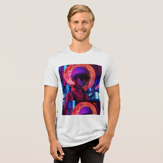 Cyberpunk Neon Samurai T - Shirt ॥ (Vorderseite voll)