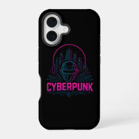 Cyberpunk-Neon-Stadt-Logo – futuristische Tech-Äst