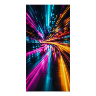 Cyberpunk-Neon-Warp-Antrieb Poster