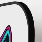 Cyberpunk Neon Wolf - Synthwave Robotic Animal Pickleball Schläger (Linke Seite)